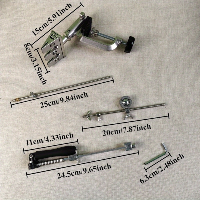 2025 Professional Precision Sharpening Tool with 360° Rotating Flip Fixed Angle system, Adjustable Handle, Multiple Rods. Durable construction. Ideal for kitchen sharpening.