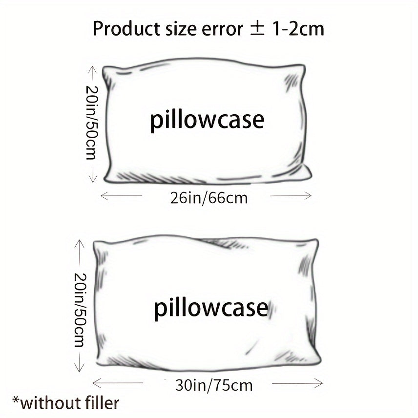 White Pillowcases Set for Bed Sofa Breathable Soft High-Quality Fabric