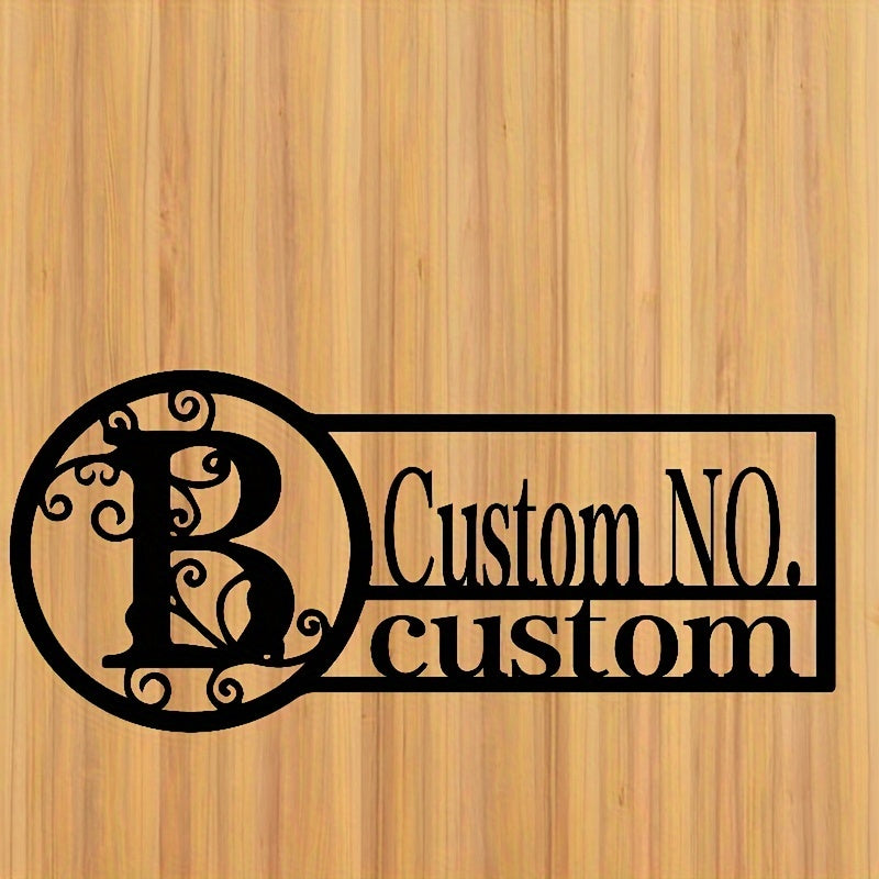 Oq metall misdan yasalgan eshik belgisi, oilaviy nom bilan, ichki va tashqi foydalanish uchun