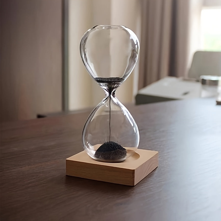 Stol uchun ofis dekoratsiyasi uchun magnitli suv tomchi bilan shisha taymer