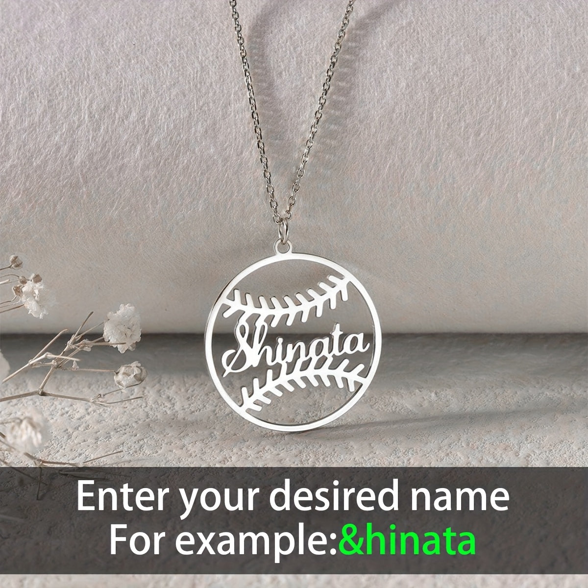 Personalized Gold Plated Stainless Steel Baseball Necklace for Boys Girls Sports Gift