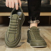 Trendy Low-Top Solid Color Sneakers for Casual Wear with Fabric Upper and Rubber Sole