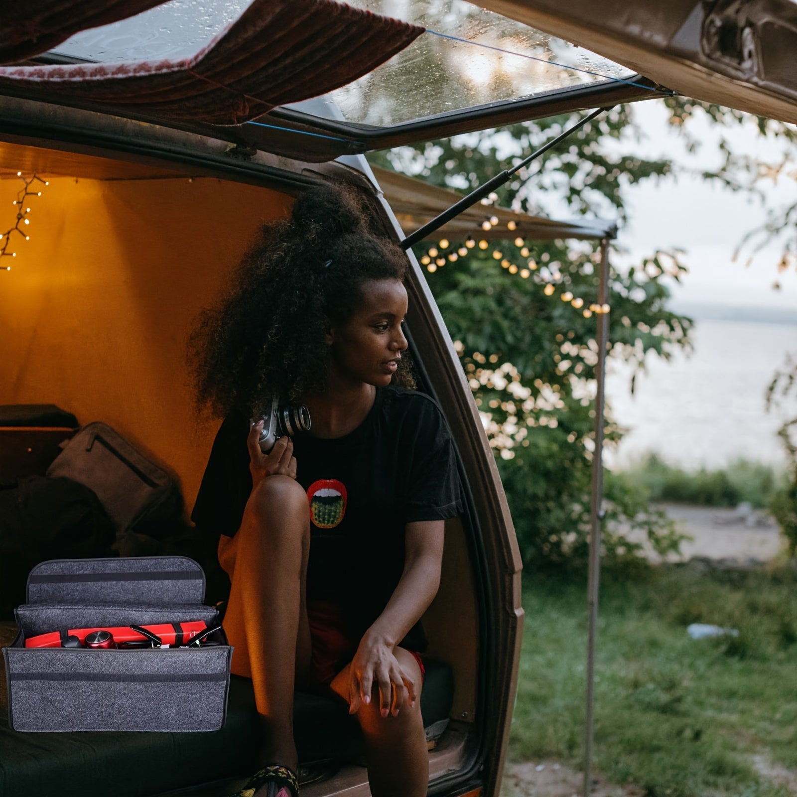 Universal SUV Car Trunk Organizer with Storage and Dividers for Women Men