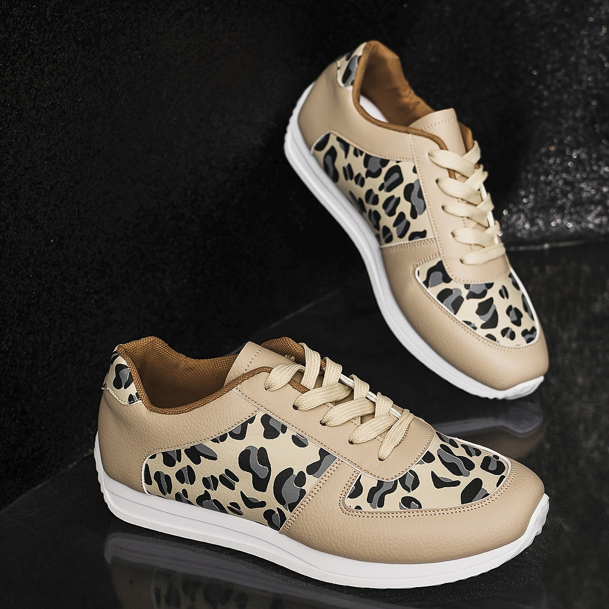 Women’s Leopard Print Sneakers Lightweight Comfortable Casual Shoes