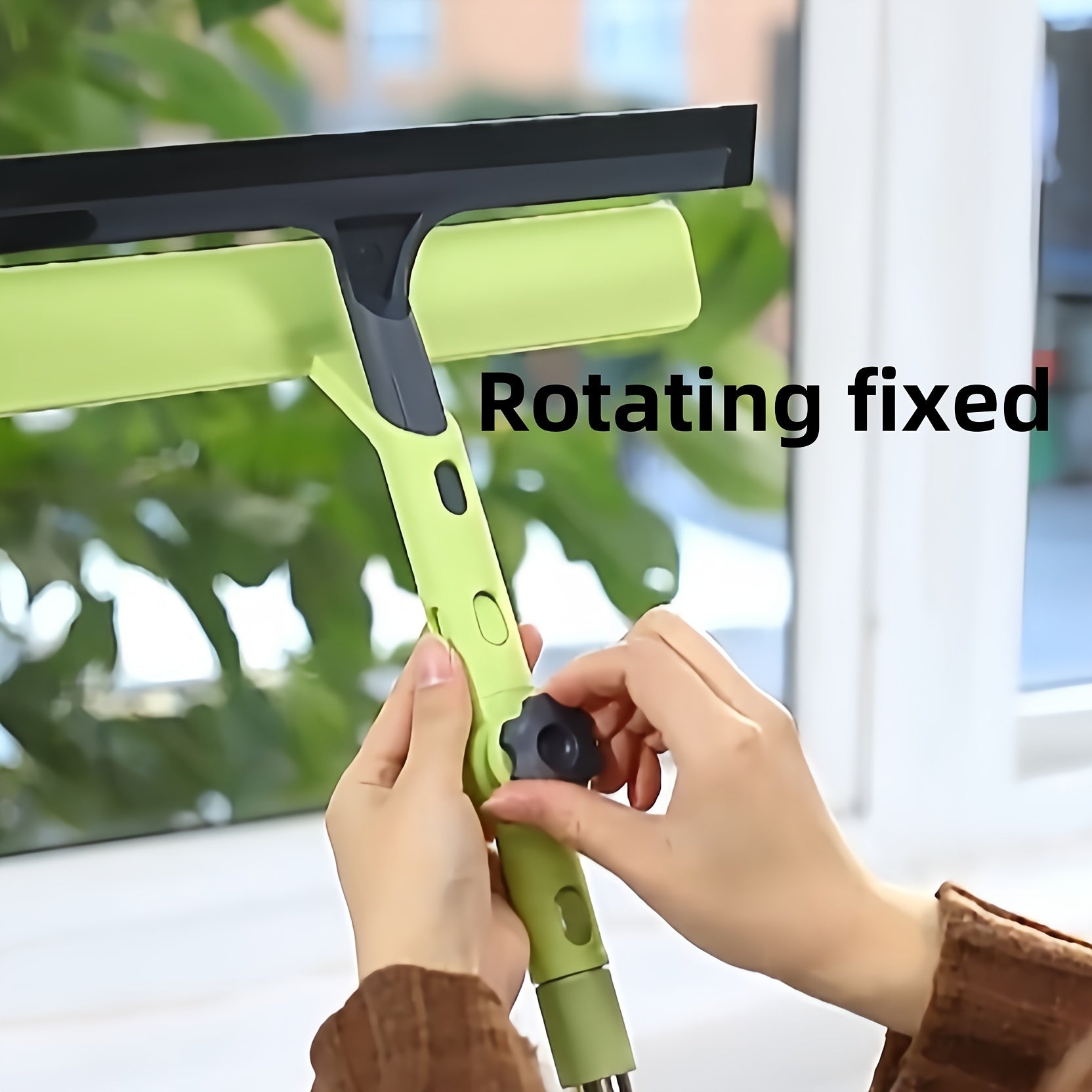 Limpiacristales doble cara extensible con raspador giratorio para limpieza de cristales y suelos