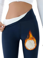Women's Winter Thermal Pants Fleece Liner High Waist Elastic Tights