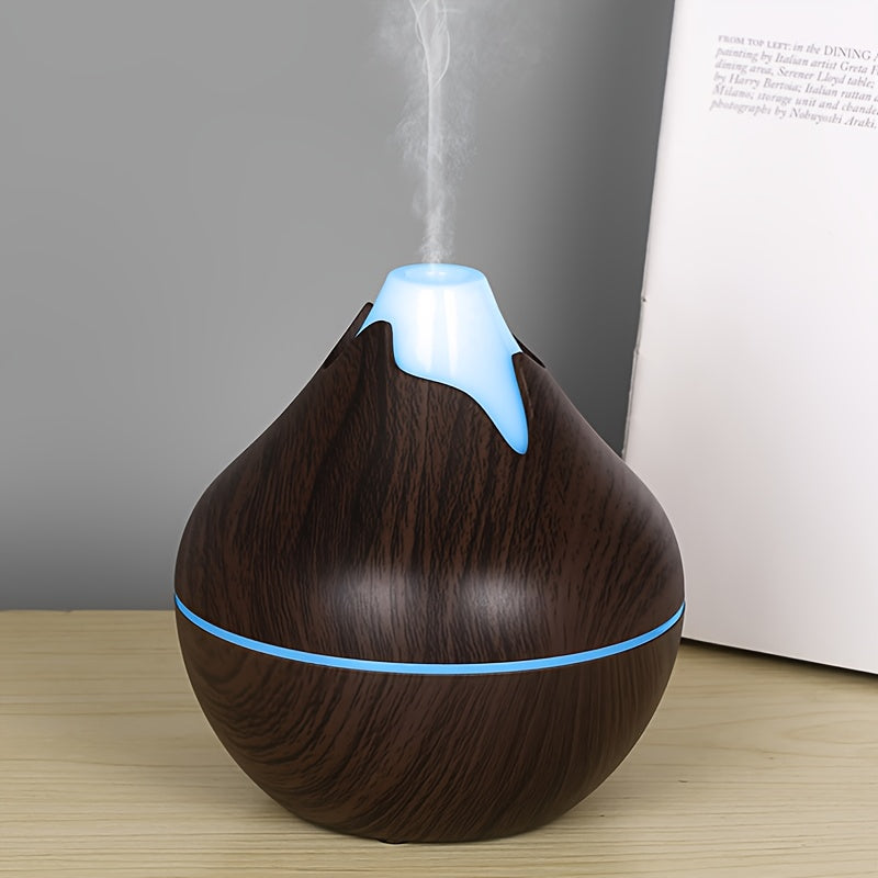 Wood Grain USB Humidifier with Aromatherapy Quiet Operation for Home Office
