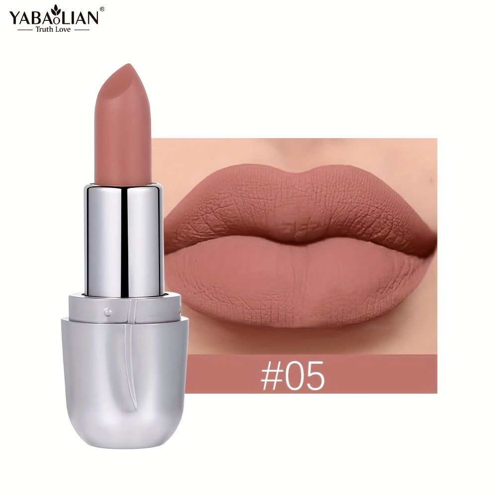 Pintalabios impermeable con acabado perlado y mate para mujer, brillo rosa, de larga duración