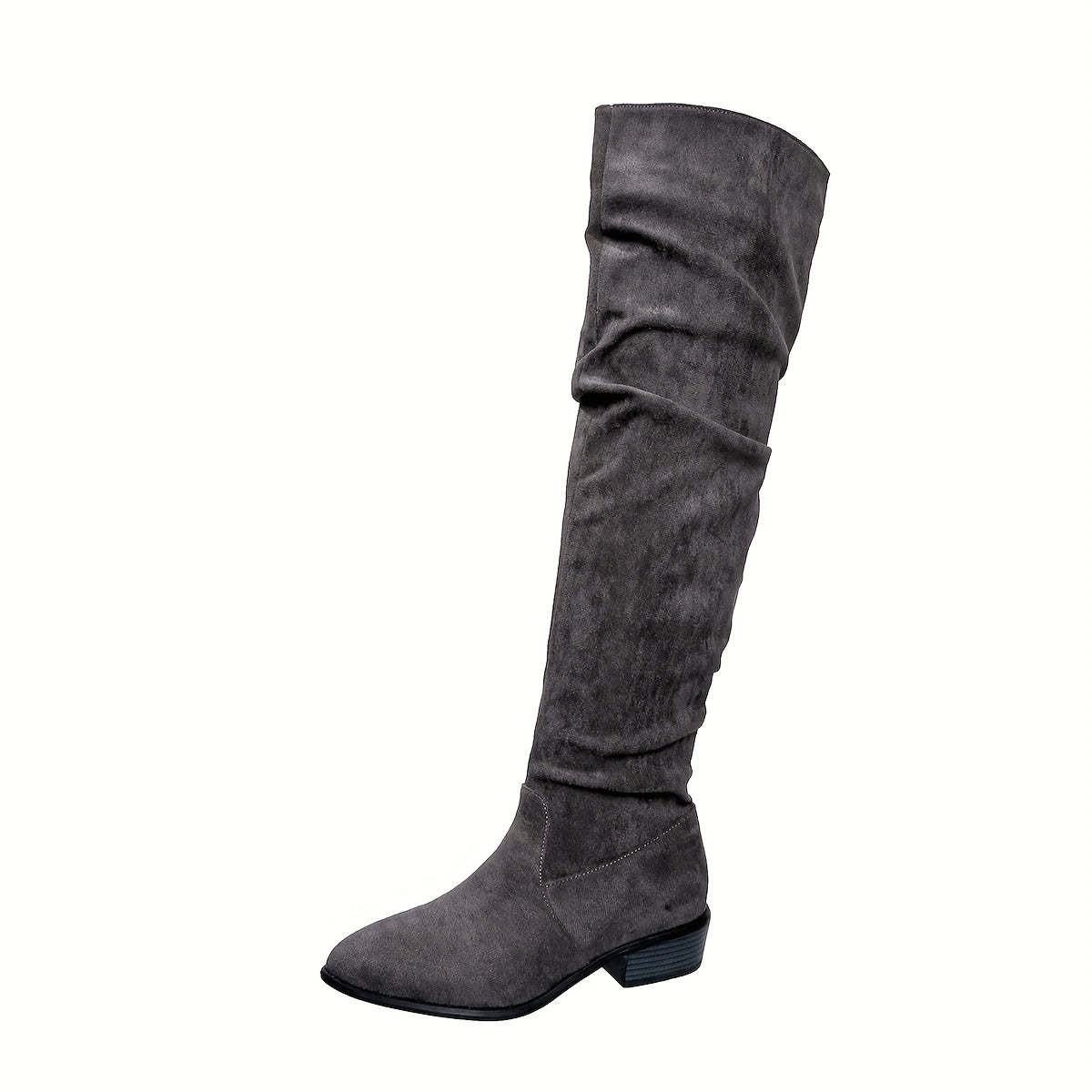 Women's Over-the-Knee Fashion Boots Leather Topstitched Versatile