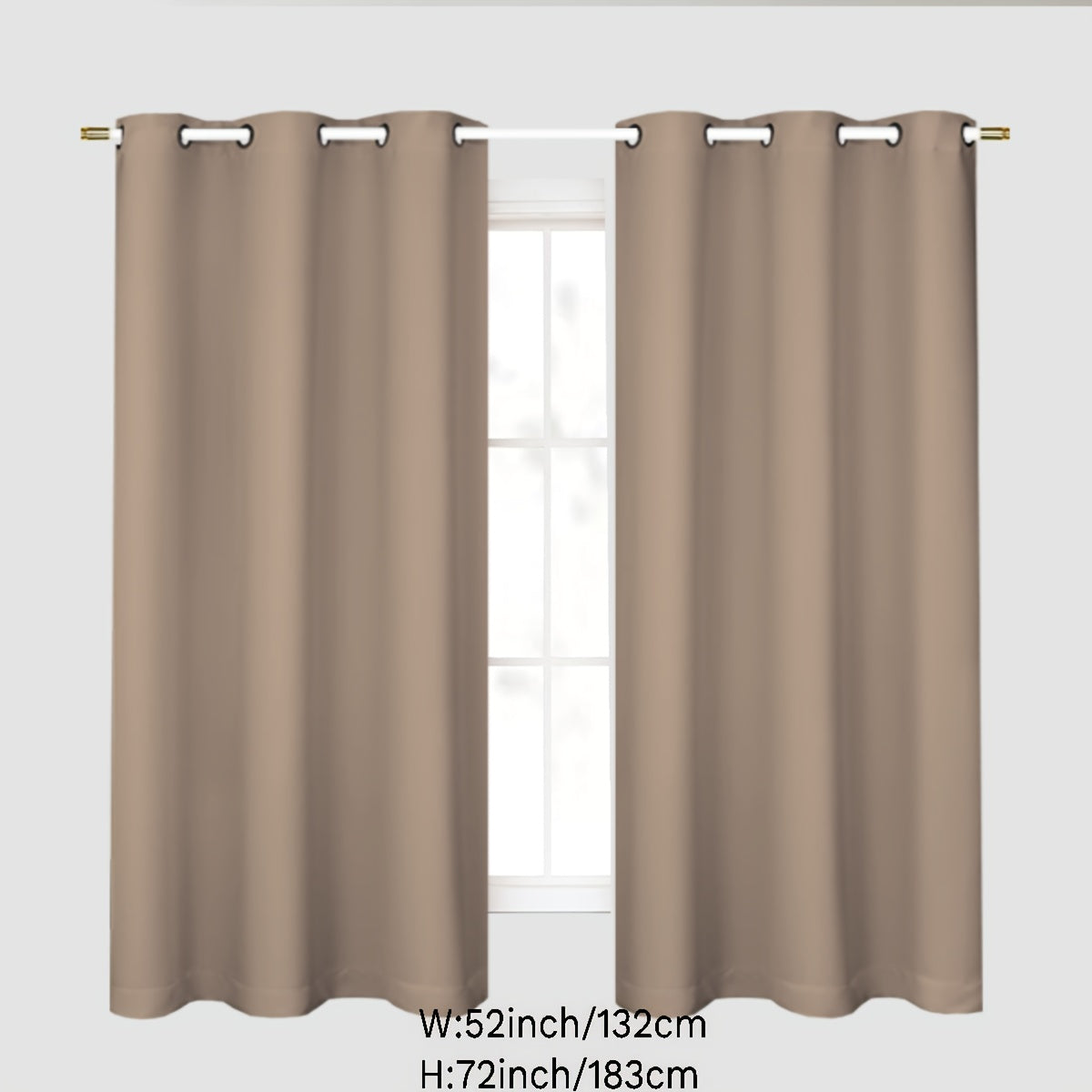 Gray Blackout Curtains for Bedroom Living Room Thermal Insulation Noise Reduction 1PC