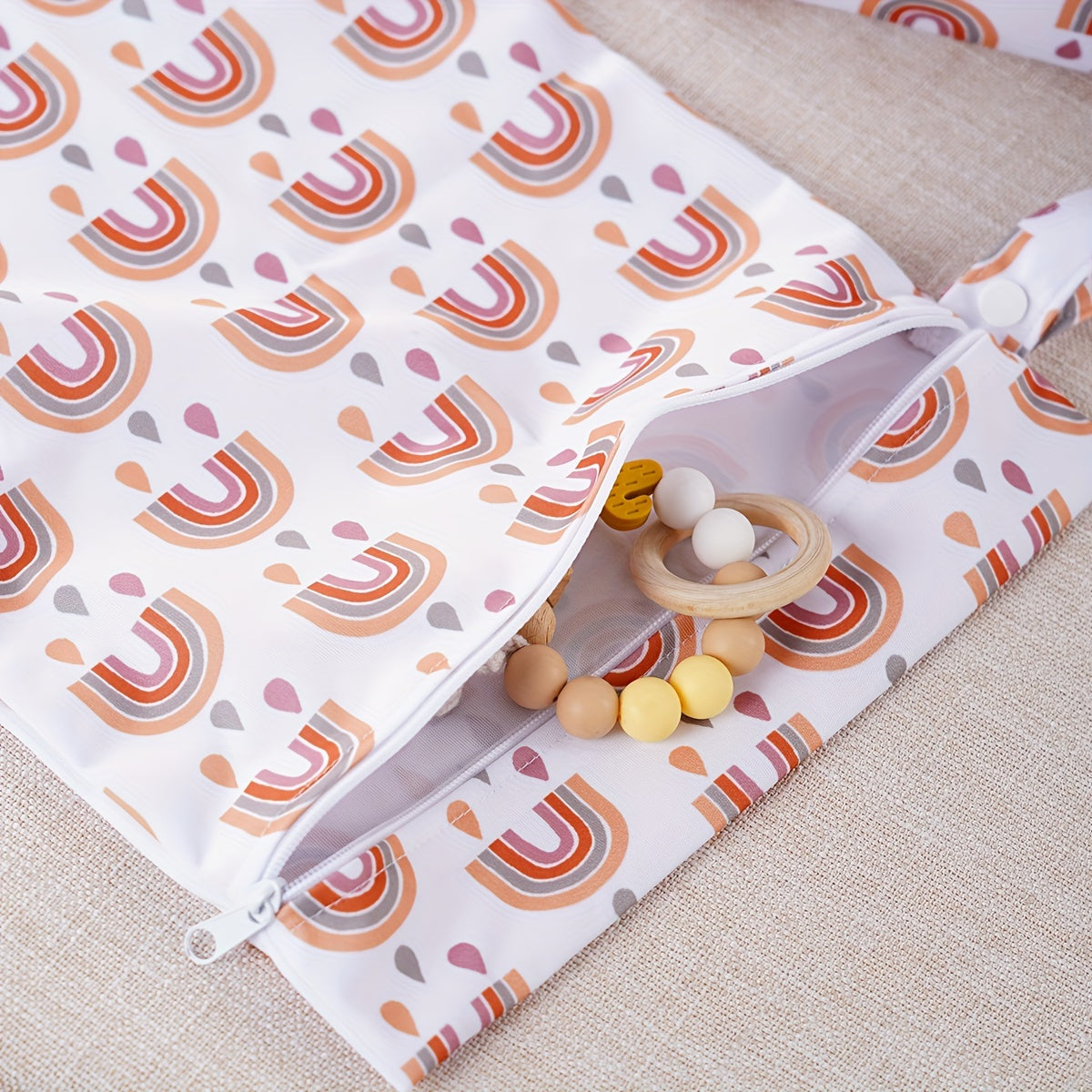 Set of 2 Waterproof Wet Dry Bags for Baby Diapers Swimsuits and Breast Pump Parts Polyester Organizer for Infants and Toddlers