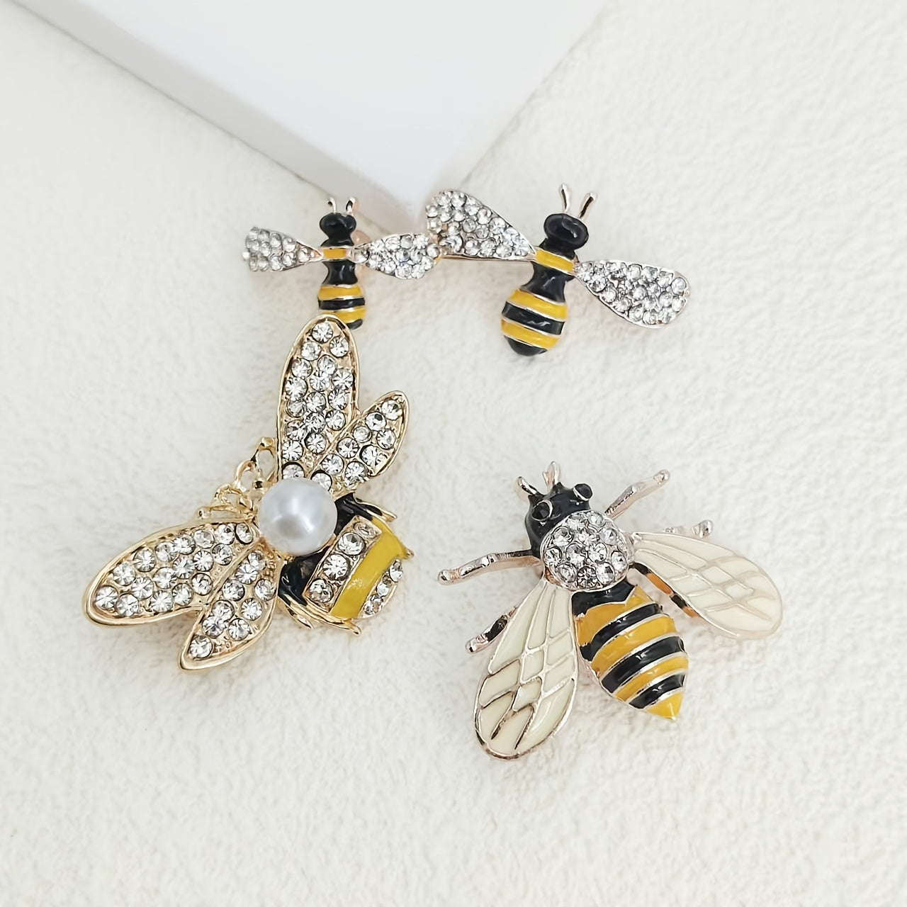 Enamel Dripping Oil Bee Brooch Set for Women Jewelry Accessories