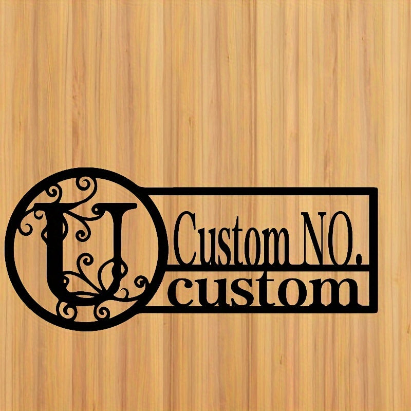 Oq metall misdan yasalgan eshik belgisi, oilaviy nom bilan, ichki va tashqi foydalanish uchun