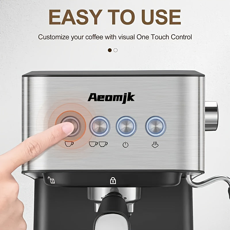 Semi-Automatic Espresso Machine with Steam Milk Foam 20 Bar Pump 1.5L