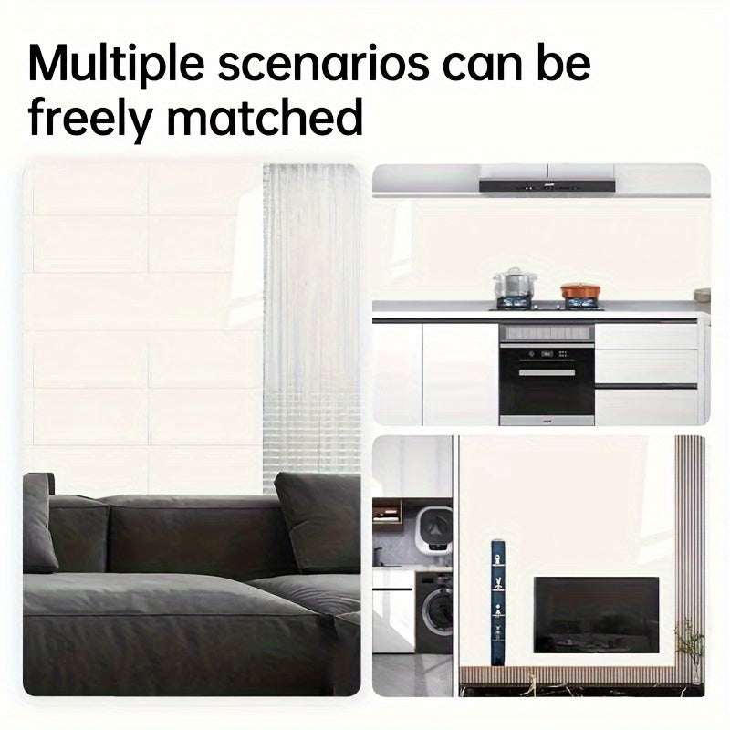 3D Marble Look Self-Adhesive PVC Wall Tiles Glossy Finish Bohemian Style for Home Decor