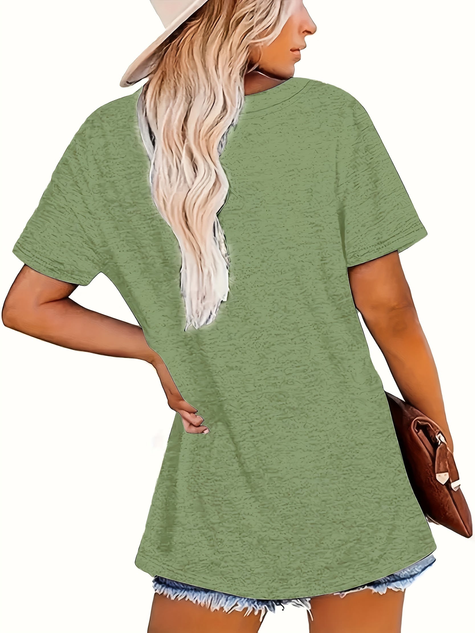 Women's Cotton Short Sleeve Casual T-Shirt with Round Neck