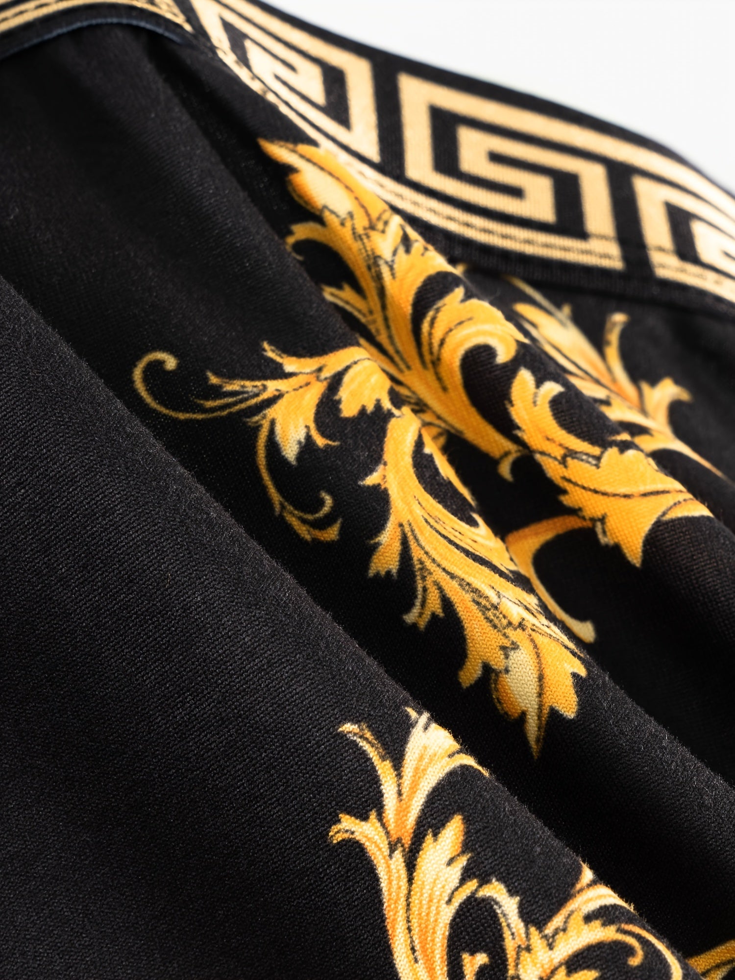 Men's Boxer Briefs 5 Pack Geometric Pattern Breathable Polyester Stretch Black Gold