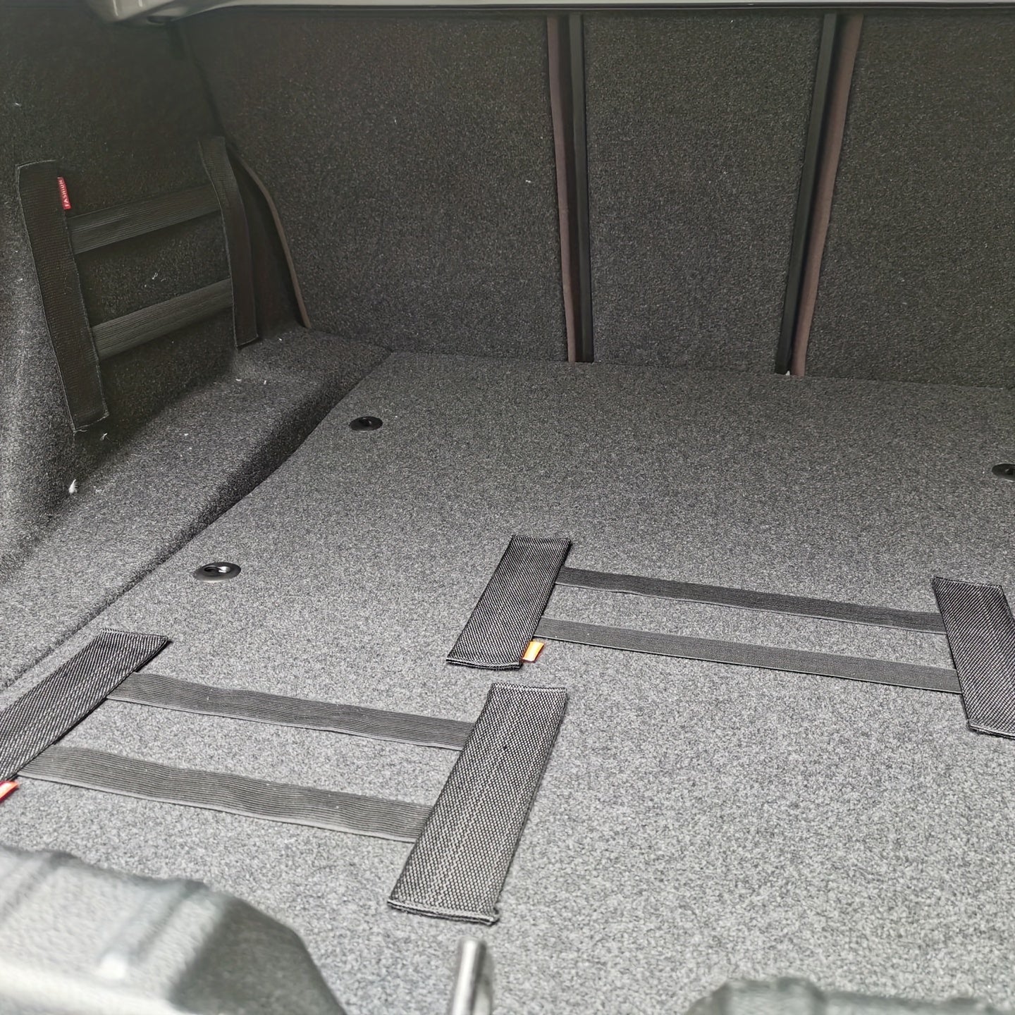 Black Car Trunk Storage Box with Fixing Belt and Plush Lining