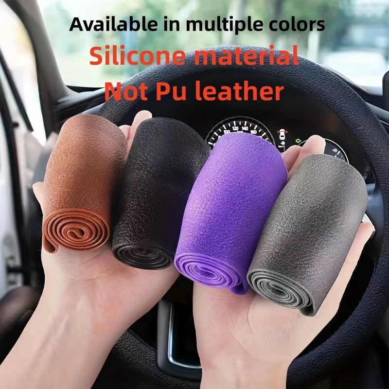 Universal silikon rul boshqarish g'ildiragi qoplamasi yumshoq elastik avtomobil aksessuari