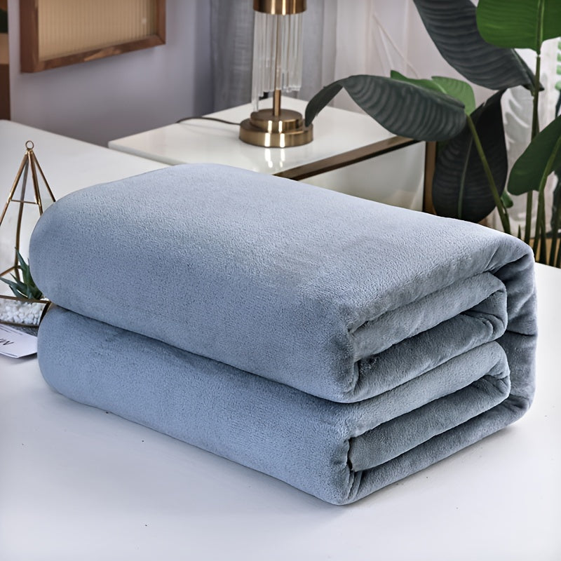 Ultra-Soft Flannel Blanket Solid Color Cozy Plush Bedding Cover for Couch Bed