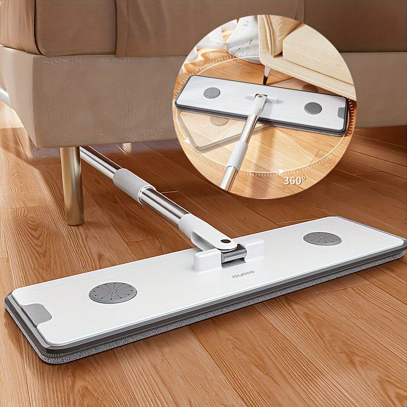 Professional tekis mop to'plami 360° aylanuvchi bosh, yuviladigan gubka va mato bilan