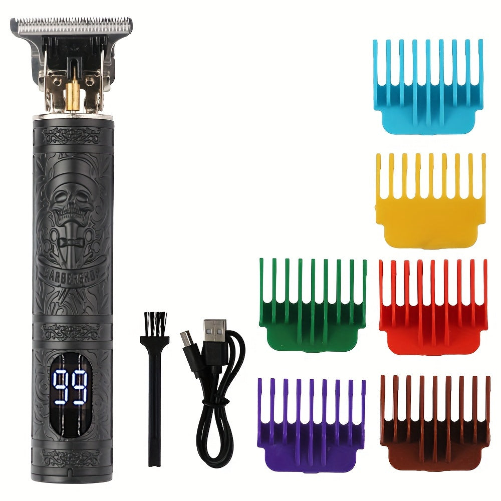 V-Vimika Профессиональная машинка для стрижки волос: универсальное T-лезвие, USB зарядка, беспроводной триммер с инструментом для гравировки