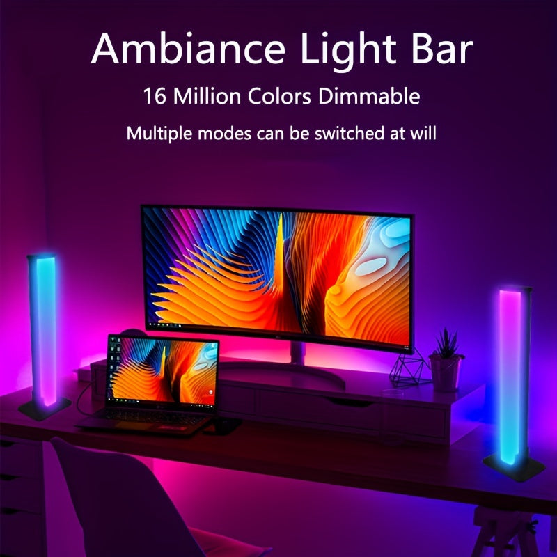 Smart RGB LED Light Bars with Remote App Music Sync for Gaming Bedroom Decoration