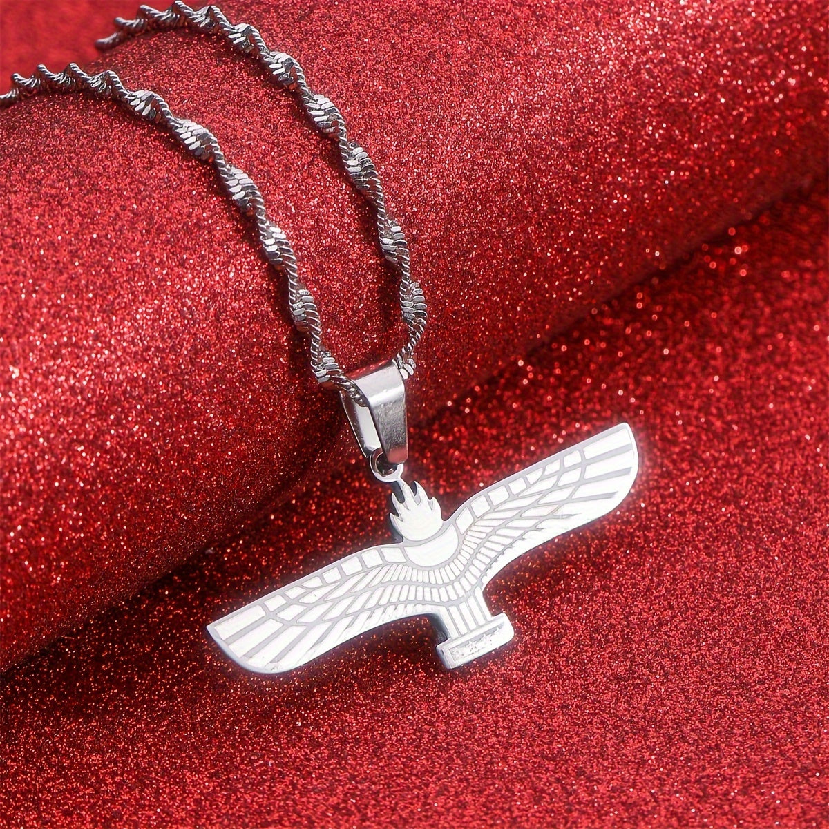 Stainless Steel Ashur Pendant Necklace Ethnic Minimalist Casual Wear