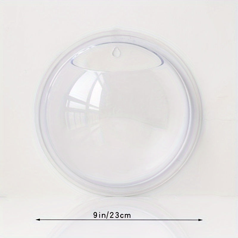 Round Geometric Plastic Wall Hanging Vase with Plant Stand Indoor Outdoor Decor