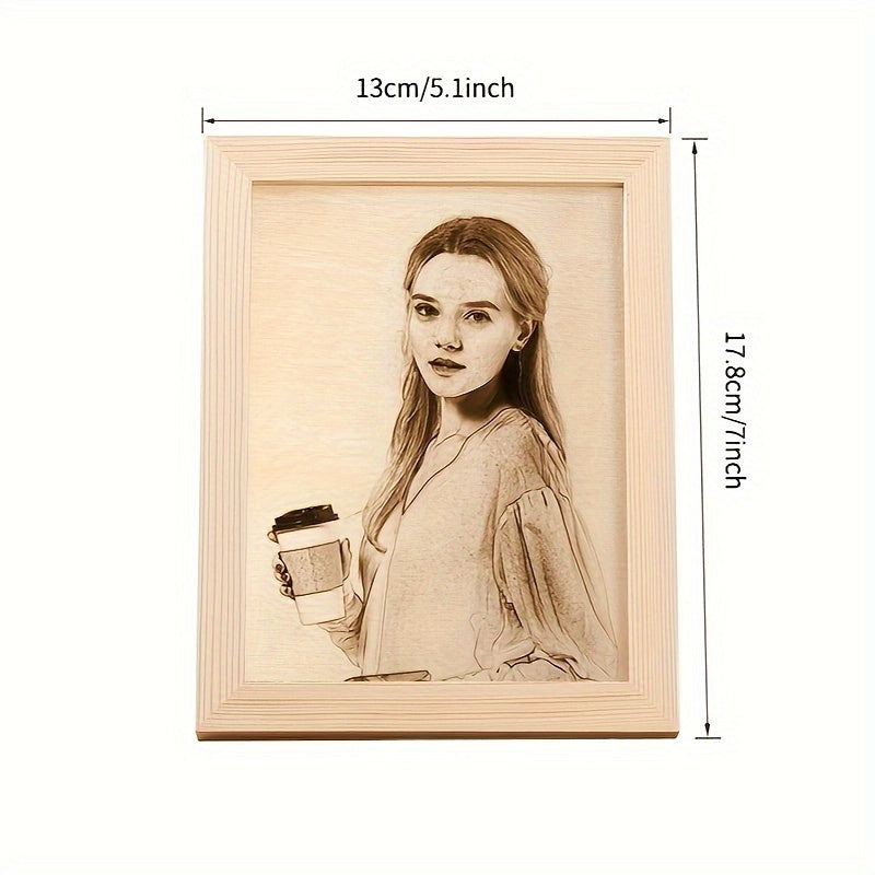 Customized Photo Gift for Wooden Frame Engraved Picture for Birthdays and Weddings