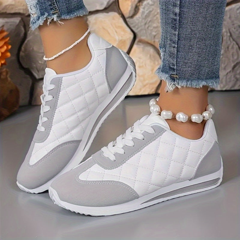 Women's Casual Sneakers Lightweight Breathable Fabric All-Season Lace-Up Low Top