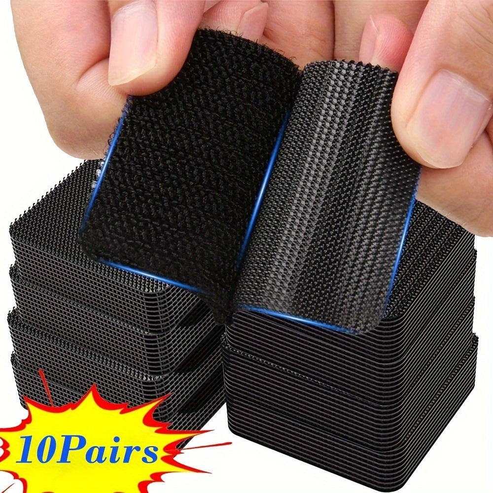 10 pares de pegatinas de fijación para alfombrillas de coche, antideslizantes, de alta temperatura, adhesivo de doble cara