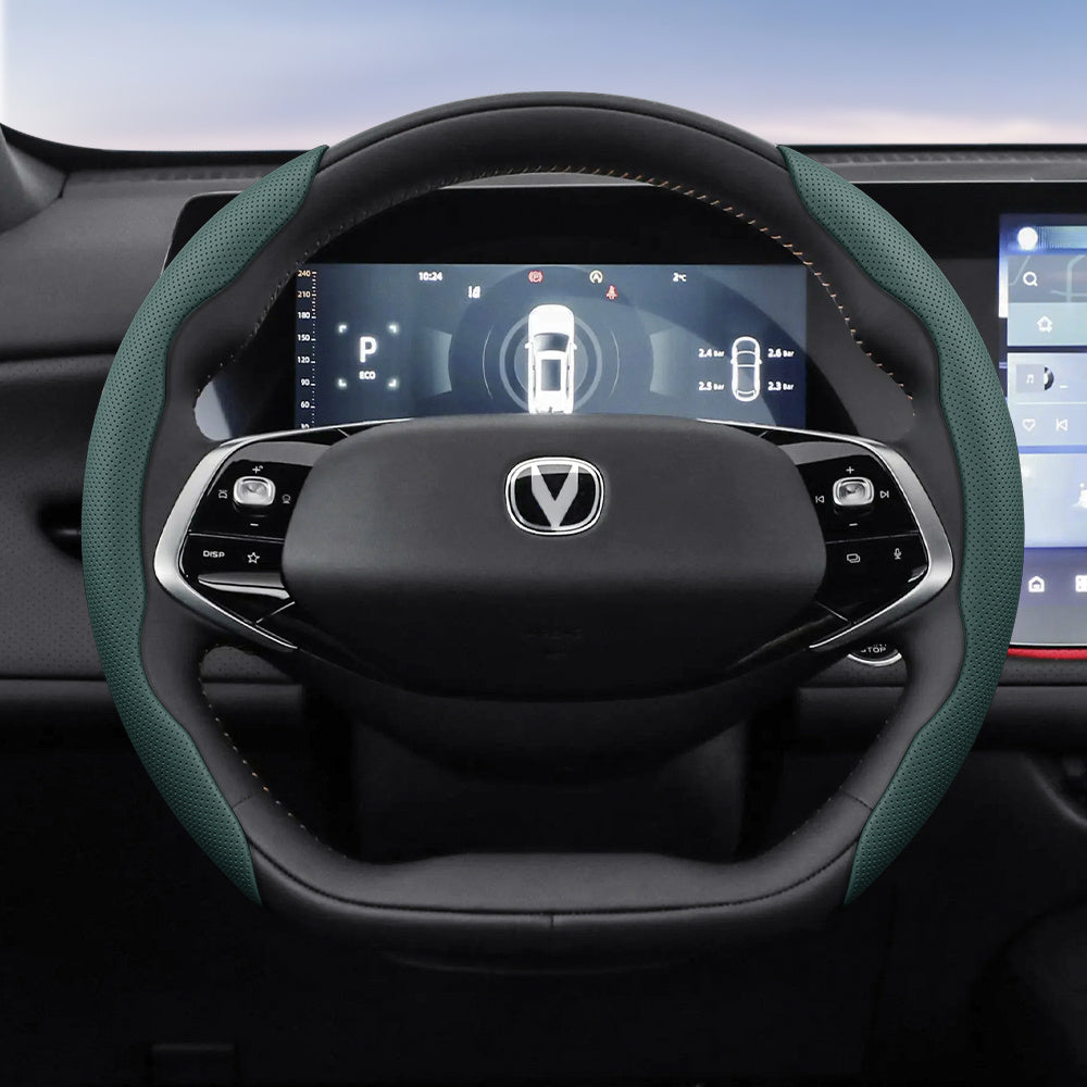 Universal Breathable Faux Leather Steering Wheel Cover Non-Slip Durable For All Seasons
