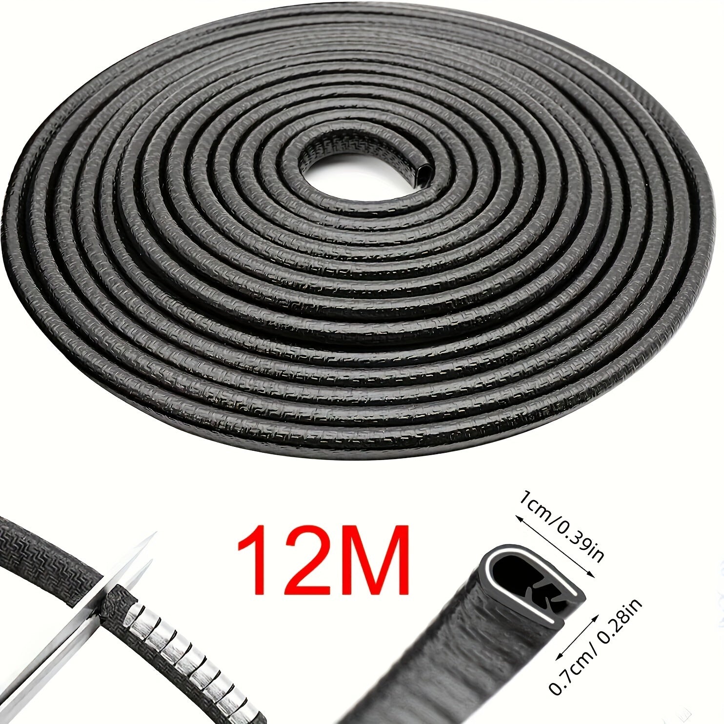 12m U-Shaped Rubber Car Door Edge Guard Seal Strip for Protection