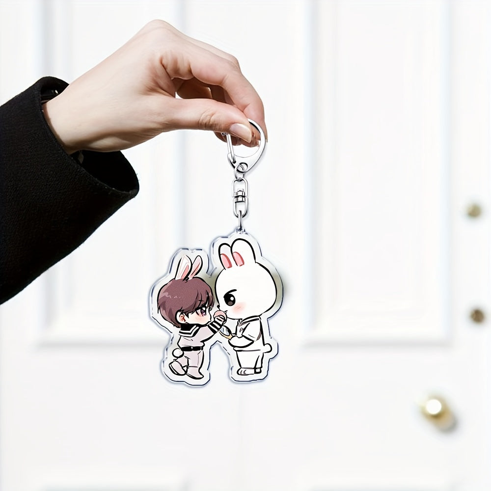 Acrylic Cartoon Animal Keychain Double-Sided Charm for Bags and Keys Gift for Fans