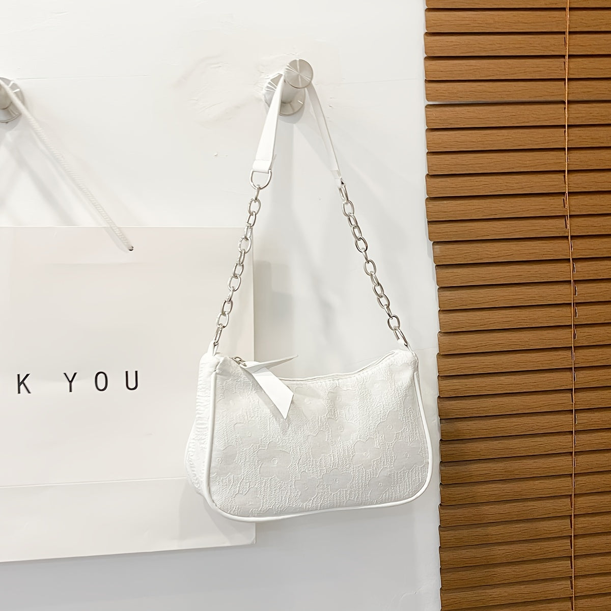 Girls Floral Print Shoulder Bag Casual Trendy Oxford Zipper Handbag