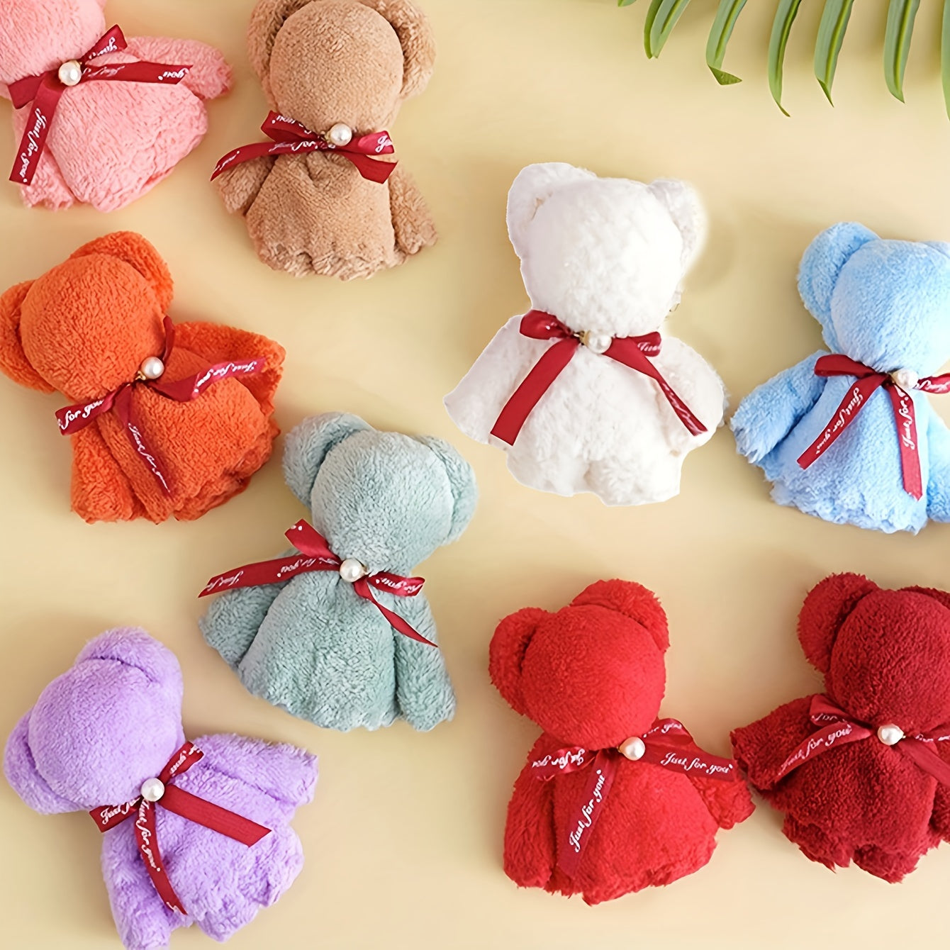 Plush Bear Towel 30x30cm Multicolor Soft Decorative for Kids and Gifts