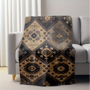 Lightweight Flannel Fleece Blanket Vintage Carpet Pattern for Sofa Couch Bed Camping