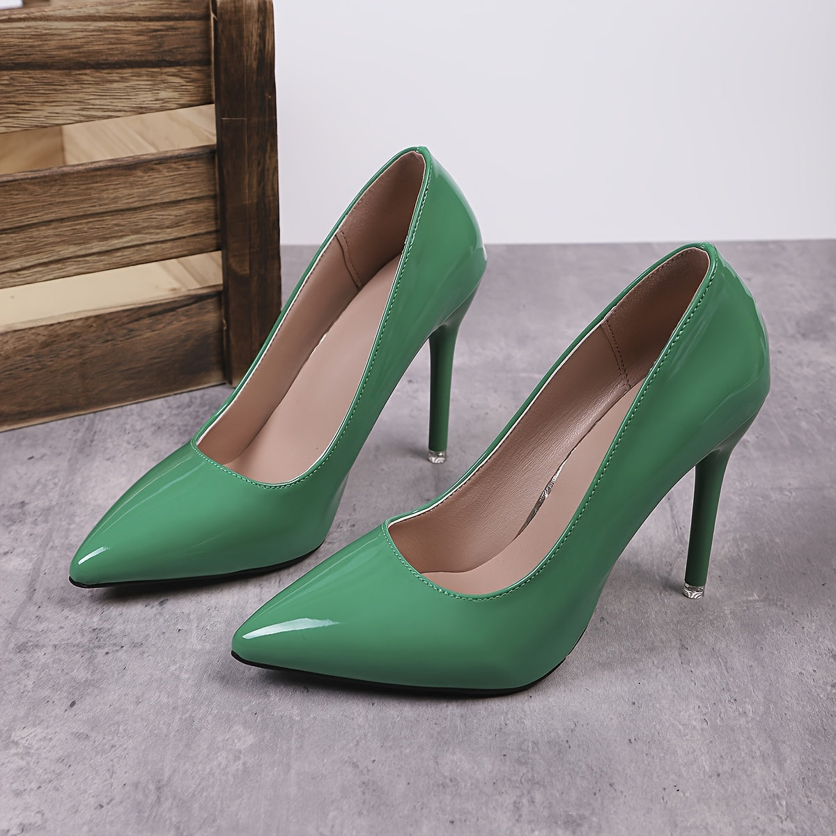 Women's White Pointed Toe Stiletto Heels 10cm Ultra High Pumps Office Party