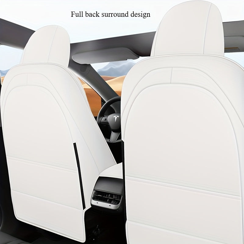 Luxury Nappa Leather Car Seat Covers Full Set for Tesla Model Y 2020-2024