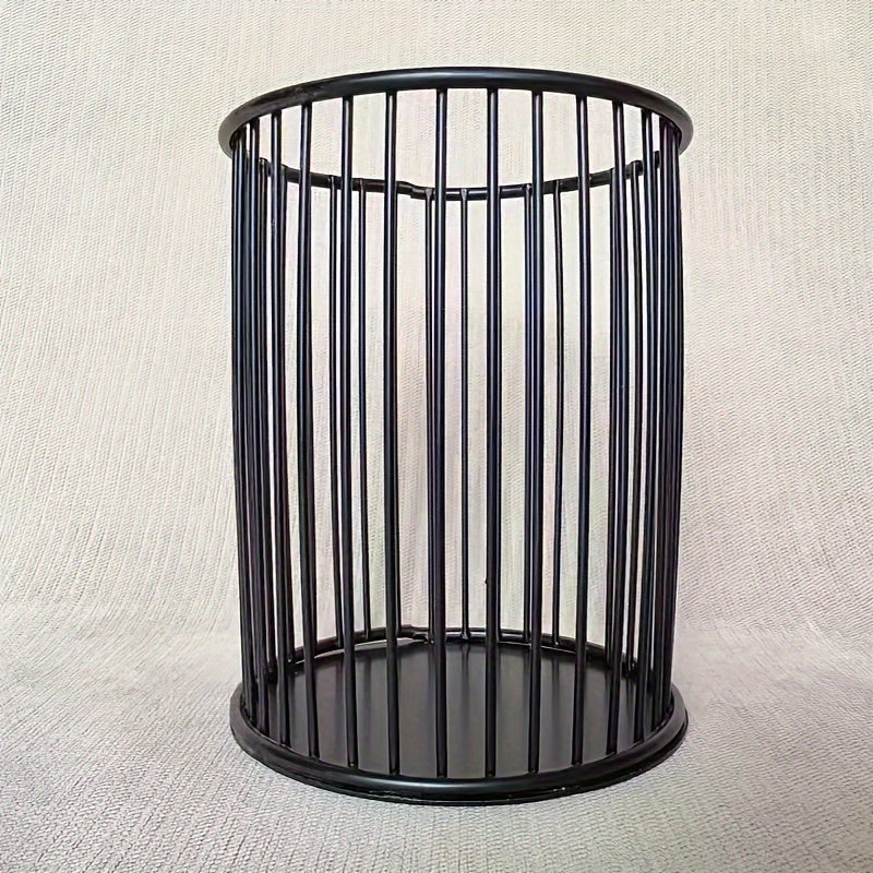 Soportes de bolígrafos de metal para brochas de maquillaje y material de oficina, organizador de escritorio con rayas verticales en oro y oro rosa