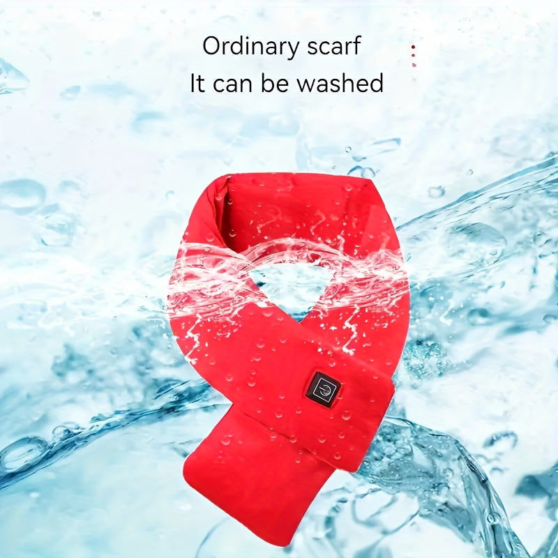 Bufanda calefactable USB unisex de poliéster, calentador de cuello de punto, ropa de invierno