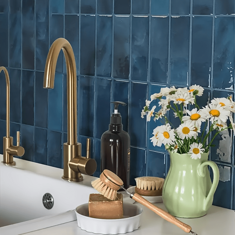 3D Self-Adhesive PET Tile Wall Stickers Waterproof Anti-Mold Oil-Resistant for Kitchen Bathroom Living Room