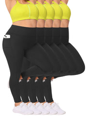 Women’s High-Waisted Tummy Control Leggings with Pockets for Running and Fitness