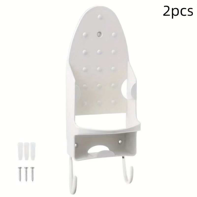 Wall-Mounted Iron Holder Heat Resistant PBT Plastic Black or White Space-Saving Organizer