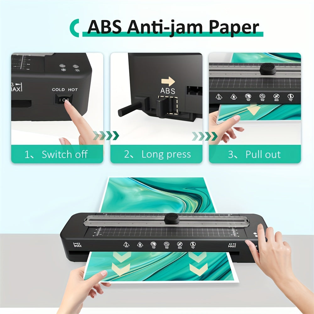 A3 Laminator with Cold and Thermal Options, Includes 50 Pouches, Built-in Slicer and Corner Rounder
