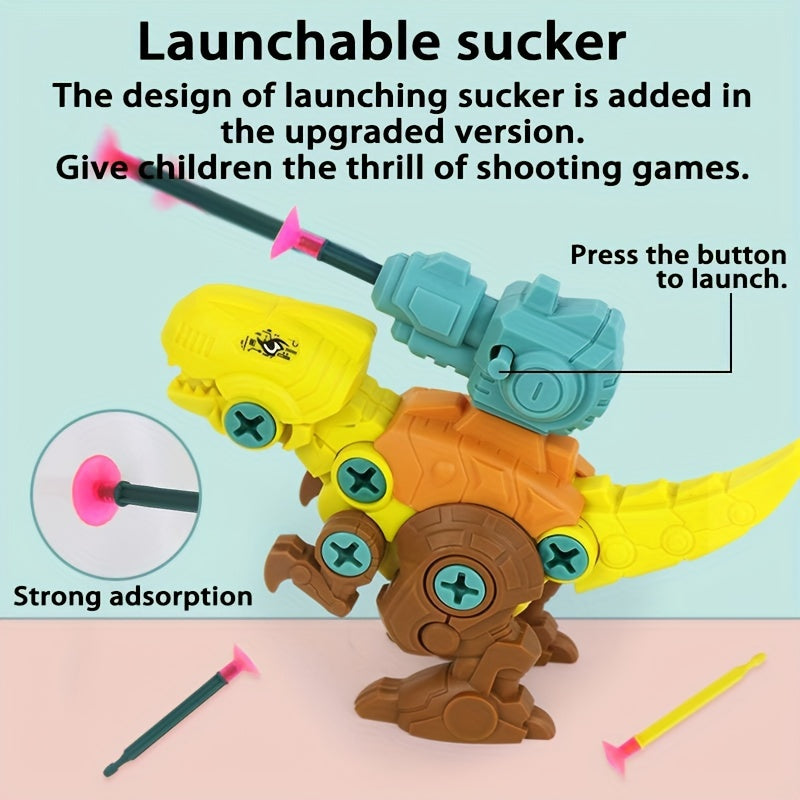 Kids Educational Dinosaur Building Kit with Screws Puzzles and Ejector