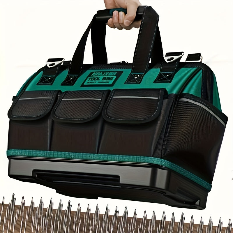 Waterproof Green Canvas Tool Bag with Reflective Strips
