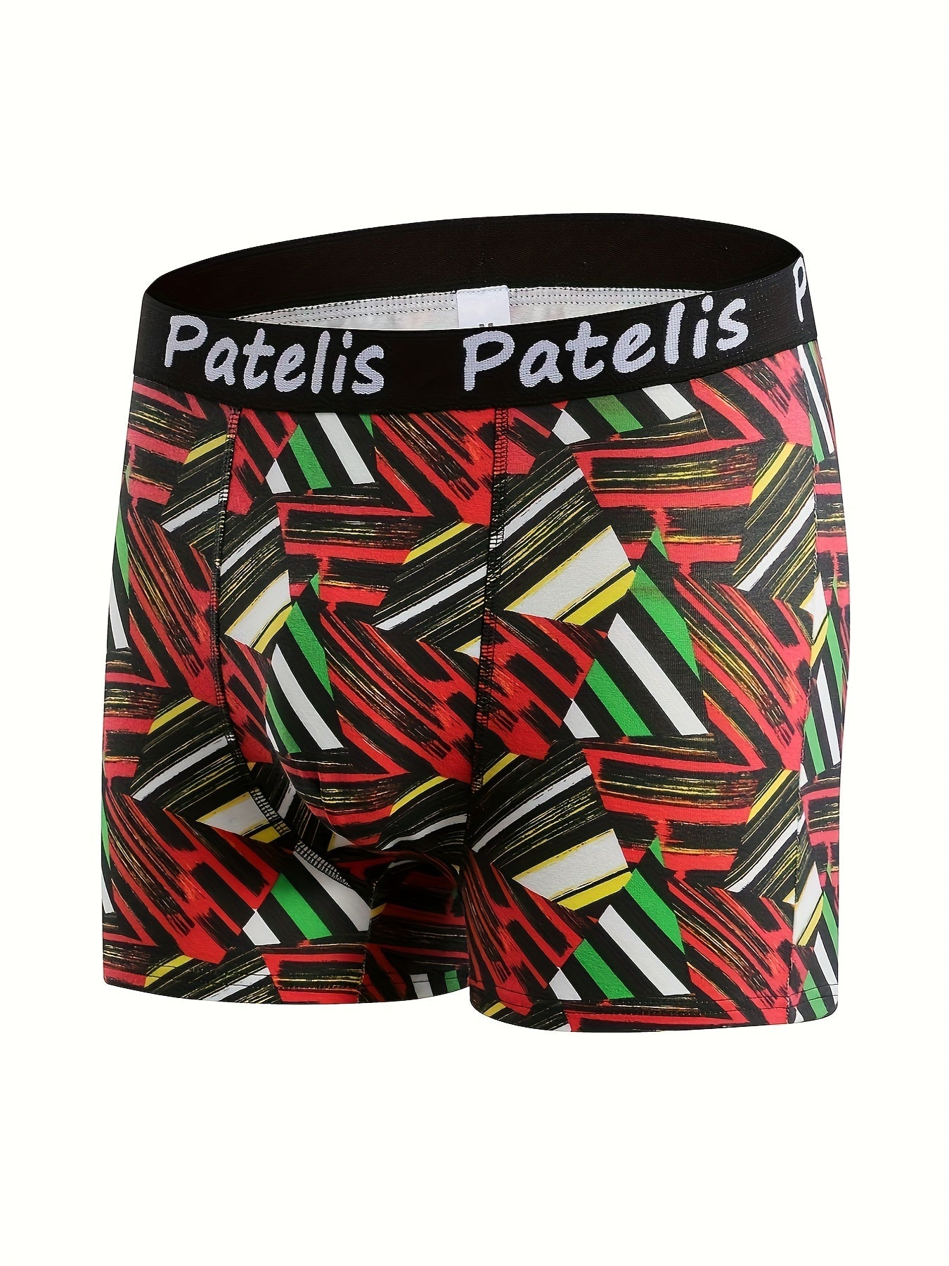 Men's Plus Size Boxer Briefs 4 Pack Breathable Quick Dry Cotton Geometric