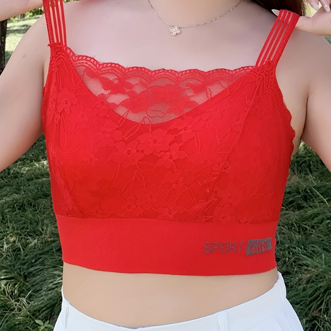 Women's Lace Wireless V-Neck Bra for Lingerie